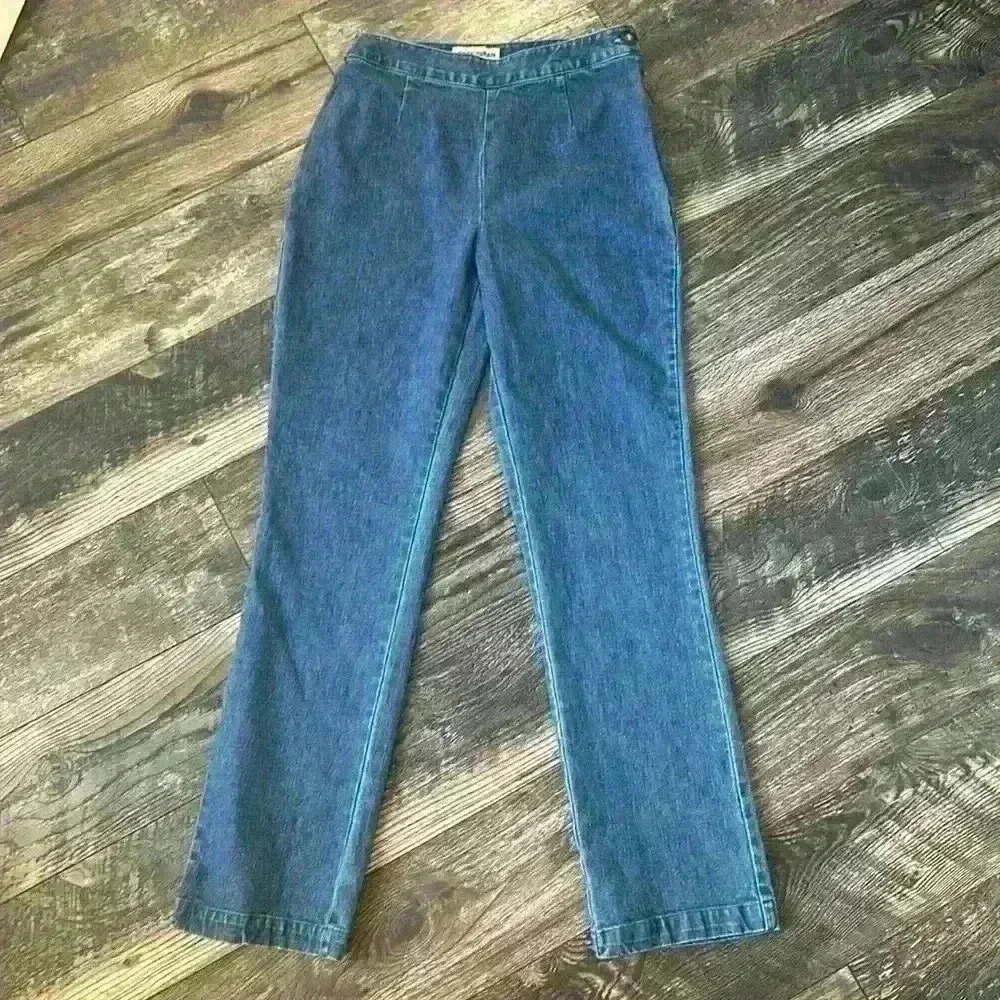 LondonJean Higher Rise Straight Leg Flat Front Jeans